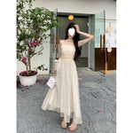 Load image into Gallery viewer, Strapless dress Women's Summer New Super Fairy Waist Slimming Mesh Vintage Elegant First Love Dress