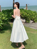 Load image into Gallery viewer, Sanya Travel Wear Internet Popular Sling Backless dress Summer Slim White Fairy Dress Seaside Holiday Beach Dress
