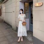 Load image into Gallery viewer, Gentle Floral Dress for Women, Summer 2026 New Chiffon Seaside Vacation First Love Dress, Puff Sleeve Long Dress