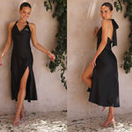 Load image into Gallery viewer, 2023 European and American Hot-Selling Cross-Border Export Sleeveless Sexy Slim Long Skirt Women's Slit Backless Dress Ready Supply