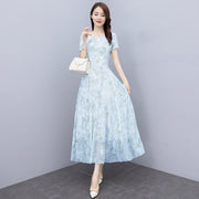 2022 Summer New Bohemian Long Dress to Ankle Chiffon dress Super Long Seaside Holiday Beach Dress for Women