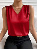 Load image into Gallery viewer, 2026 Amazon European and American Cross-Border Women's Clothing Satin Suit Sleeveless Elegant Commuter Vest Base Top