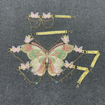 Load image into Gallery viewer, ins European and American cross-border fashion embroidered butterfly stitching metal crystal ornaments ultra-short sling