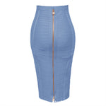 Load image into Gallery viewer, Amazon Aliexpress Best-Selling 16-Color Bandage Skirt Stripesd Zipper Double-Open Sexy High-Waist Hip Skirt Skirt