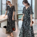 Load image into Gallery viewer, 2024 Summer dress Summer plus size Women's New Loose Slimming Belly Covering Plus Weight Plus Chiffon Long Dress All-match
