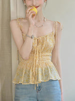 Load image into Gallery viewer, Midsummer Oil Painting Series &amp; High-set Oblique Cut Mid-length French Printed Sling dress