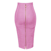 Amazon Aliexpress Best-Selling 16-Color Bandage Skirt Stripesd Zipper Double-Open Sexy High-Waist Hip Skirt Skirt