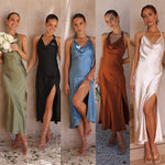 Load image into Gallery viewer, 2023 European and American Hot-Selling Cross-Border Export Sleeveless Sexy Slim Long Skirt Women's Slit Backless Dress Ready Supply