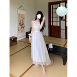 Load image into Gallery viewer, Strapless dress Women's Summer New Super Fairy Waist Slimming Mesh Vintage Elegant First Love Dress