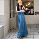 Load image into Gallery viewer, Age-Reducing and Slimming Denim Suspender Dress for Women, 2026 Autumn New Style, Loose Fit, Long Dress for Tall Women, Blue Dress