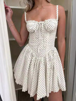 Load image into Gallery viewer, European and American sexy women's lace stitching suspender skirt tight waist backless small skirt pure desire style white dress women