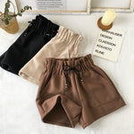 Load image into Gallery viewer, High Waist Woolen Shorts Autumn and Winter 2024 New Black Wide Leg Pants Slimming Spring Outwear Loose Casual Boots for Women