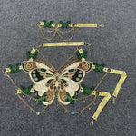 Load image into Gallery viewer, ins European and American cross-border fashion embroidered butterfly stitching metal crystal ornaments ultra-short sling