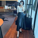 Load image into Gallery viewer, 2024 Summer New Fashion Elegant All-match Slim Shoulder Half-sleeve T-shirt Draped Double Split Umbrella Skirt Two-piece Set
