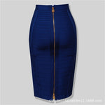 Load image into Gallery viewer, Amazon Aliexpress Best-Selling 16-Color Bandage Skirt Stripesd Zipper Double-Open Sexy High-Waist Hip Skirt Skirt