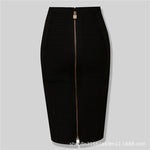 Load image into Gallery viewer, Amazon Aliexpress Best-Selling 16-Color Bandage Skirt Stripesd Zipper Double-Open Sexy High-Waist Hip Skirt Skirt