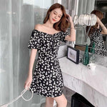 Load image into Gallery viewer, Daisy Dress Slim-Fit Slimming off-Shoulder Floral dress 2024 Summer New Internet Celebrous Same Style Dress