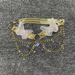Load image into Gallery viewer, ins European and American cross-border fashion embroidered butterfly stitching metal crystal ornaments ultra-short sling
