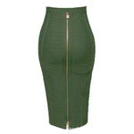 Load image into Gallery viewer, Amazon Aliexpress Best-Selling 16-Color Bandage Skirt Stripesd Zipper Double-Open Sexy High-Waist Hip Skirt Skirt