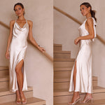 Load image into Gallery viewer, 2023 European and American Hot-Selling Cross-Border Export Sleeveless Sexy Slim Long Skirt Women's Slit Backless Dress Ready Supply