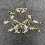 Load image into Gallery viewer, ins European and American cross-border fashion embroidered butterfly stitching metal crystal ornaments ultra-short sling