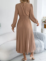 Load image into Gallery viewer, Elegant Dresses Women 2026 Autumn Winter Casual Solid Color High Waist Long Sleeve Maxi Dress Khaki Green Blue Woman Clothing
