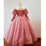 Load image into Gallery viewer, Children's Dress for Kids Girls Pink Beautiful Shiny Host Birthday Banquet Princess Dresses Rose Clothes Girls Piano Performance