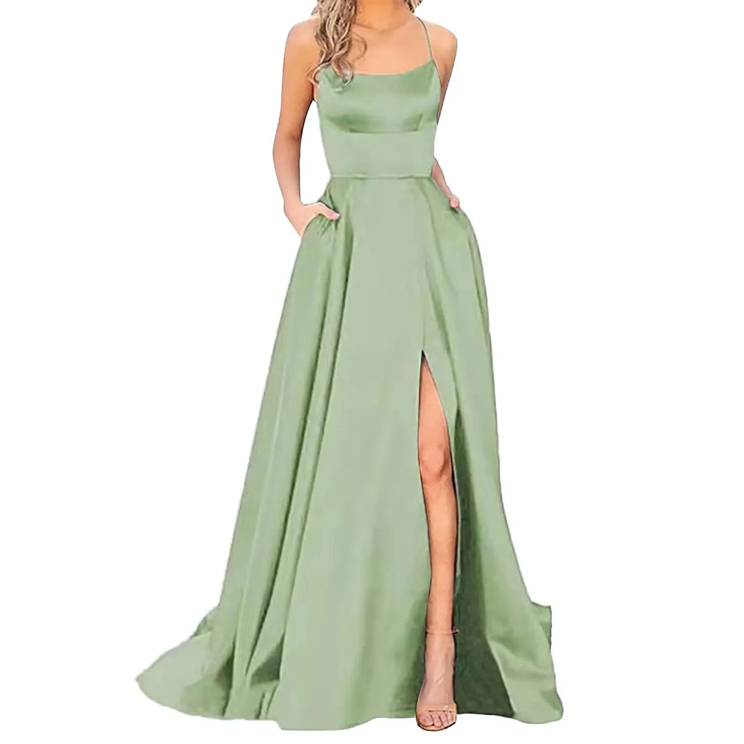 2024 New Women Dress Elegant Vintage Ladies Backless Long Dresses Wine Party Prom Wedding Floor Length Evening Dress For Women