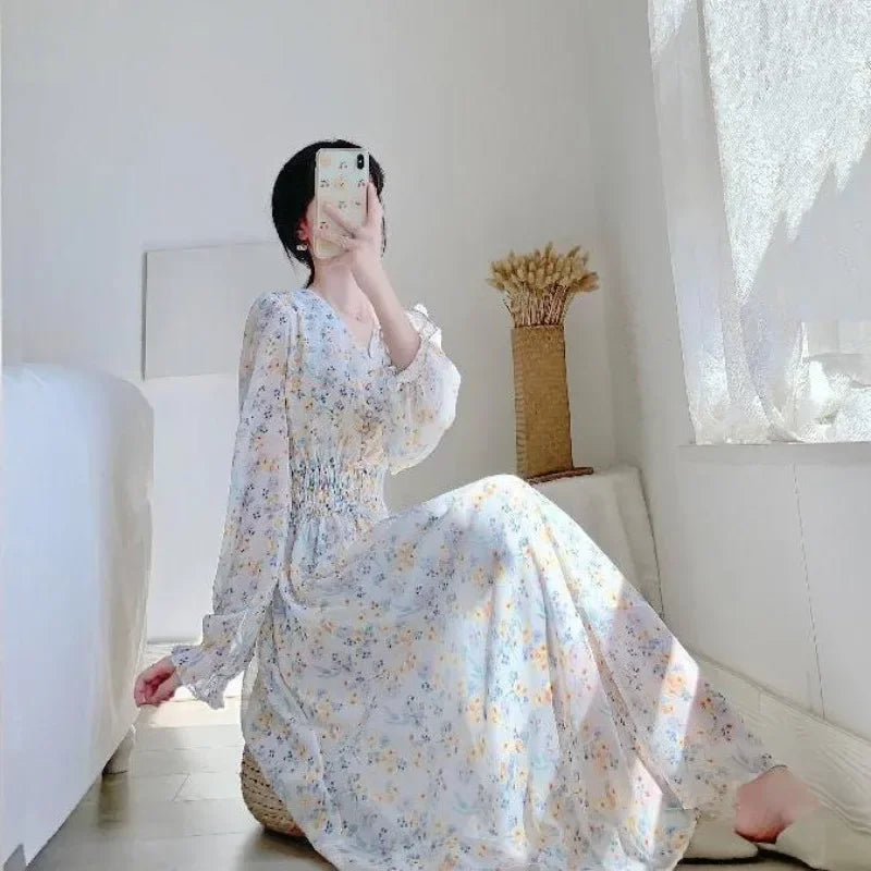 Evening Dresses for Women 2025 Silk Prom Flower Clothes Midi Woman Dress Party Chiffon Floral White Satin Aesthetic Outfits X G