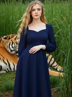 Load image into Gallery viewer, Women'S Dress Autumn Woman Long Sleeve Square Collar Elegant Beautiful Feminine Pretty Sweet Lovely Cute Fancy Exquisite Simple