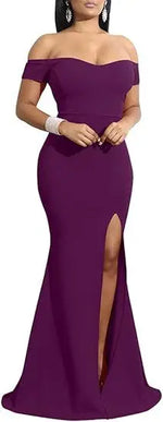 Load image into Gallery viewer, Evening Dresses فساتين سهرة Elegant Women's Off Shoulder High Split Long Formal Party Dress Evening Gown