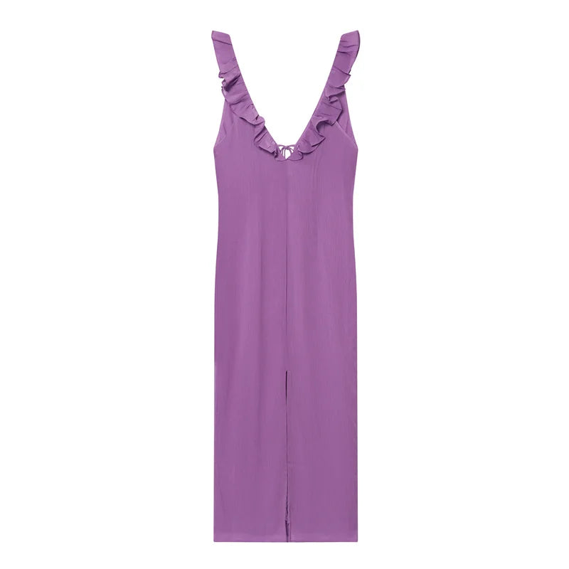 Women's Dress 2026 New Spring Summer Ruffled Wrinkled Dress for Women Casual Chic Personality Female Dress