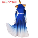 Load image into Gallery viewer, Modern Dance Dress Stand-Up Collar Mesh Sleeve Long Skirt Performance Clothing High-End Custom Child Woman Competition Clothes