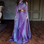 Load image into Gallery viewer, Elegant Party Dress for Women Temperament Fashion 2025 Fall Winter New Batwing Sleeve Shawl Split Vestidos Evening Long Dresses