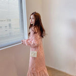 Load image into Gallery viewer, Woman Knitted Dress Pink Casual Trend Essential Cool Comfortable Clearance Sale Deals Korean Crochet Dresses For Women Splicing