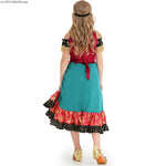 Load image into Gallery viewer, Adult Women Flamenco Gypsy Dress Waltz Tango Dance Show Mädchen Folk Costume Carnival Party Fancy Dress Outfit