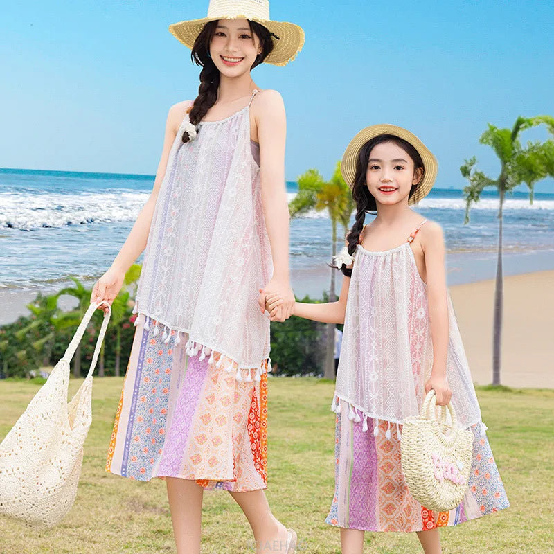 Dress 2025 Woman Vacation Couple Parent-child Beach Family Daughter Clothes Dad Son Set Resorts Look Matching Holiday Outfit Mom