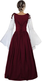 Load image into Gallery viewer, Women Medieval Dress Ren Faire Costume Renaissance Outfit  Dress Halloween Costume for Women