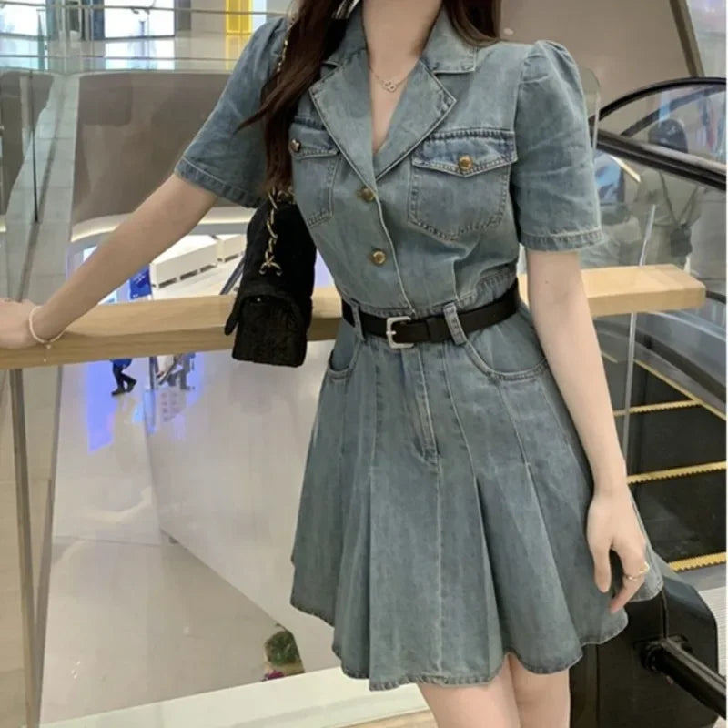 Female Dresses Coquette Bodycon Beach Sexy Corset Women's Dress Tight Denim Fashion Summer 2025 Korean Style Clothing One Pieces