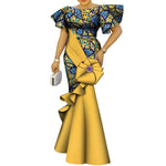 Load image into Gallery viewer, African Women's Dress Elegant Ladies Evening Gowns Ankara Long Robes Flower Dresses Vestidos Church Dresses for Women WY9498