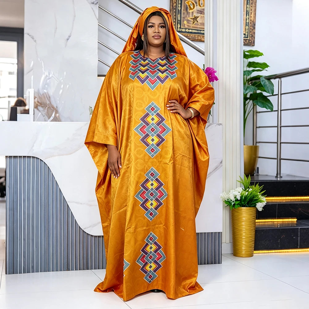 African Dresses for Women Traditional Evening Gown Plus Size Wedding Party Clothing Luxury Bazin Riche Embroidery Robe