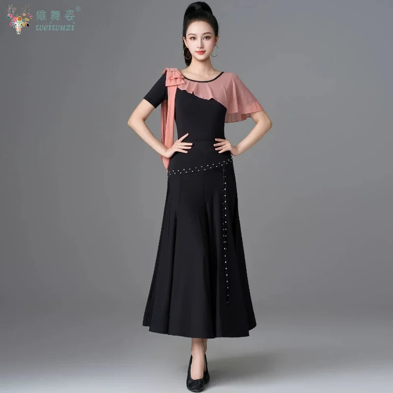 Ballroom Dance Dresses for Women Competition Waltz Dress Clothes Standard Social Modern Dancewear Costumes Large Swing Dress