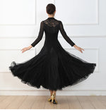 Load image into Gallery viewer, Ballroom Dancing Dresses Women Simple Black Elegant Flamenco Modern Dance Skirt Lady's Standard Waltz Ballroom Dance Dress