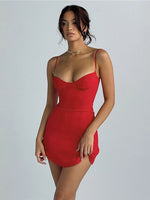 Load image into Gallery viewer, Women's dress with breast summer new style pure desire wind sexy suspender hot girl dew shoulder slim skirt dress