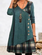 Load image into Gallery viewer, Dresses for Women European and American autumn and Winter Elegant Everyday Loose Party Dress Buttons Long Sleeve Dress
