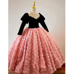 Load image into Gallery viewer, Children's Dress for Kids Girls Pink Beautiful Shiny Host Birthday Banquet Princess Dresses Rose Clothes Girls Piano Performance