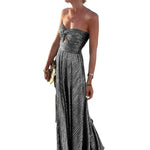 Load image into Gallery viewer, Women Sexy Dress Bronzing Backless Large Hem Beach Party Dress Off Shoulder Sexy Chest Wrapping Long Gown Dress Female Clothing