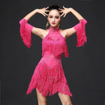 Load image into Gallery viewer, Woman Latin Dance Dress Women Sexy Fringe Ballroom Tango Cha Rumba Samba Dresses For Dancing Stage Show