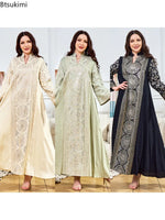 Load image into Gallery viewer, Women Elegant Dresses Eid Muslim Sequins Maxi Dress Jalabiya Morocco Party Robe Evening Dresses Dubai Abaya Kaftan Arab Vestidos