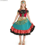 Load image into Gallery viewer, Adult Women Flamenco Gypsy Dress Waltz Tango Dance Show Mädchen Folk Costume Carnival Party Fancy Dress Outfit